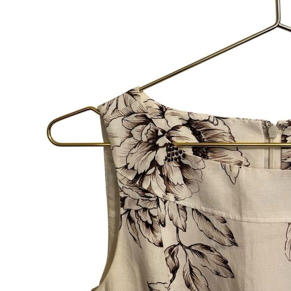 Ann Taylor Loft Sleeveless Floral Linen Blend Dress Size 6 - Picture 4 of 8